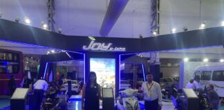 Display of Joy E-Bike Products at India Auto Show 3.0