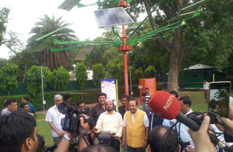 A solar tree in Delhi