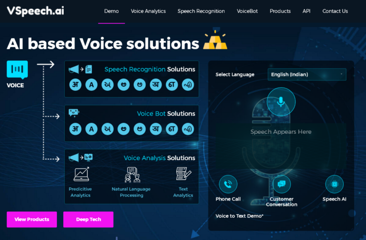 Introducing VSpeech.ai, India’s Top Platform for AI Based Vernacular Voice Solution